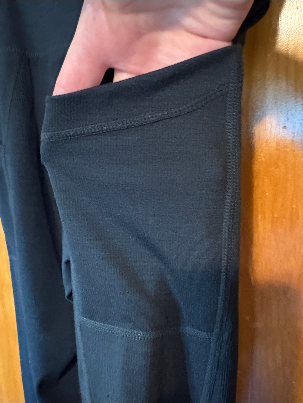 NWOT Women's High-Rise Black Rib Leggings with Wide Waistband - Size L - Picture 5 of 8